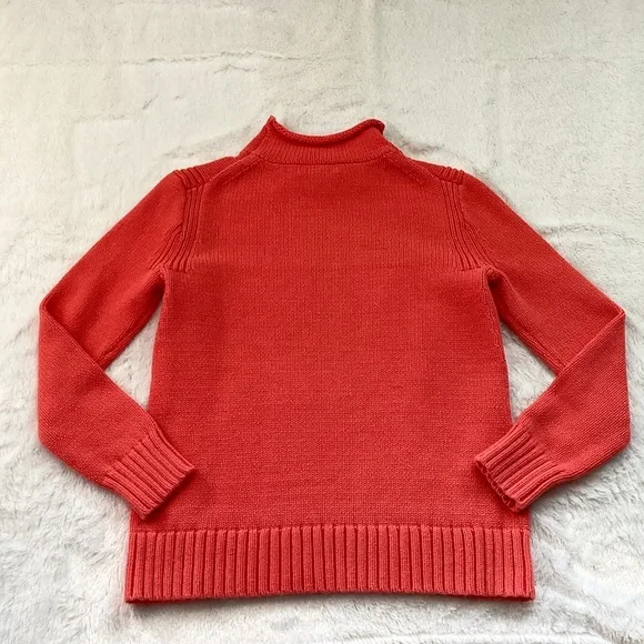 J. Crew Always Vintage 1988 Coral Pink Roll Neck Knit Pullover Sweater - Picture 4 of 6